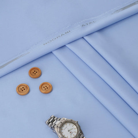 Noorani Atal Blue mellow - Blended Unstitched Fabric