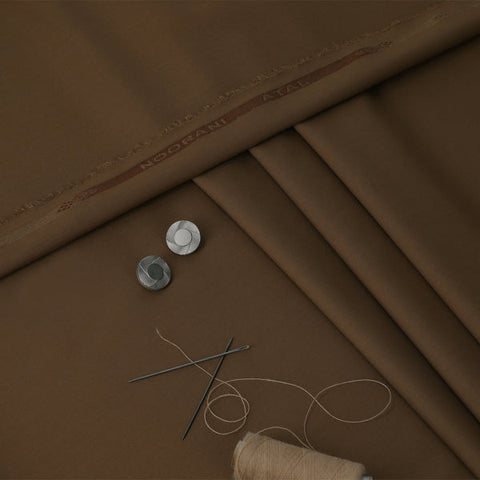 Noorani Atal Soft Brown - Blended Unstitched Fabric