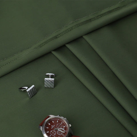 Noorani Atal Basil Green - Blended Unstitched Fabric