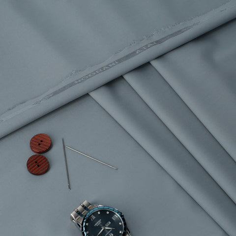 Noorani Atal Smoked Gray Ash - Blended Unstitched Fabric