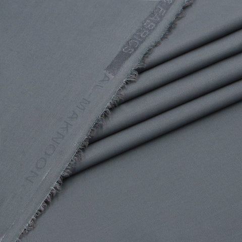 Al Maknoon Gray - Men Blended Unstitched Fabric