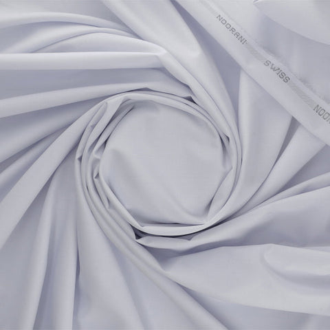 Swiss & Exclusive White -Men Blended Unstitched Fabric